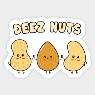 Cute Kawaii Assorted Nuts - Deez Nuts - Funny Meme Sticker